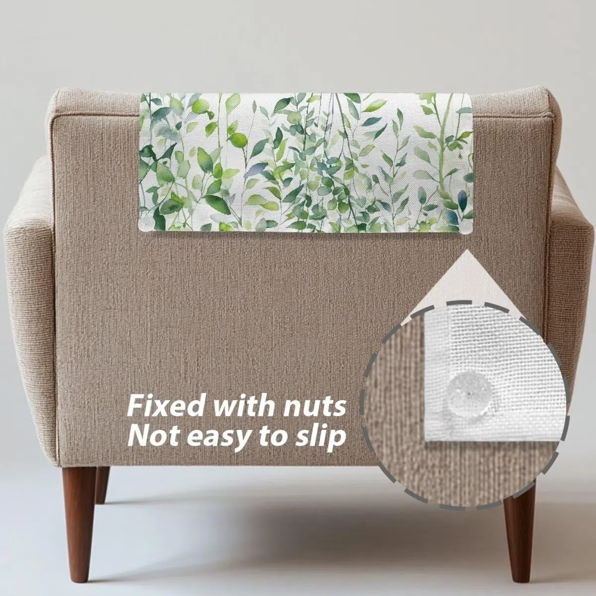 Funda protectora para reposacabezas reclinable con estampado de hojas verdes, funda antideslizante para reposacabezas de sofá, decoración del hogar