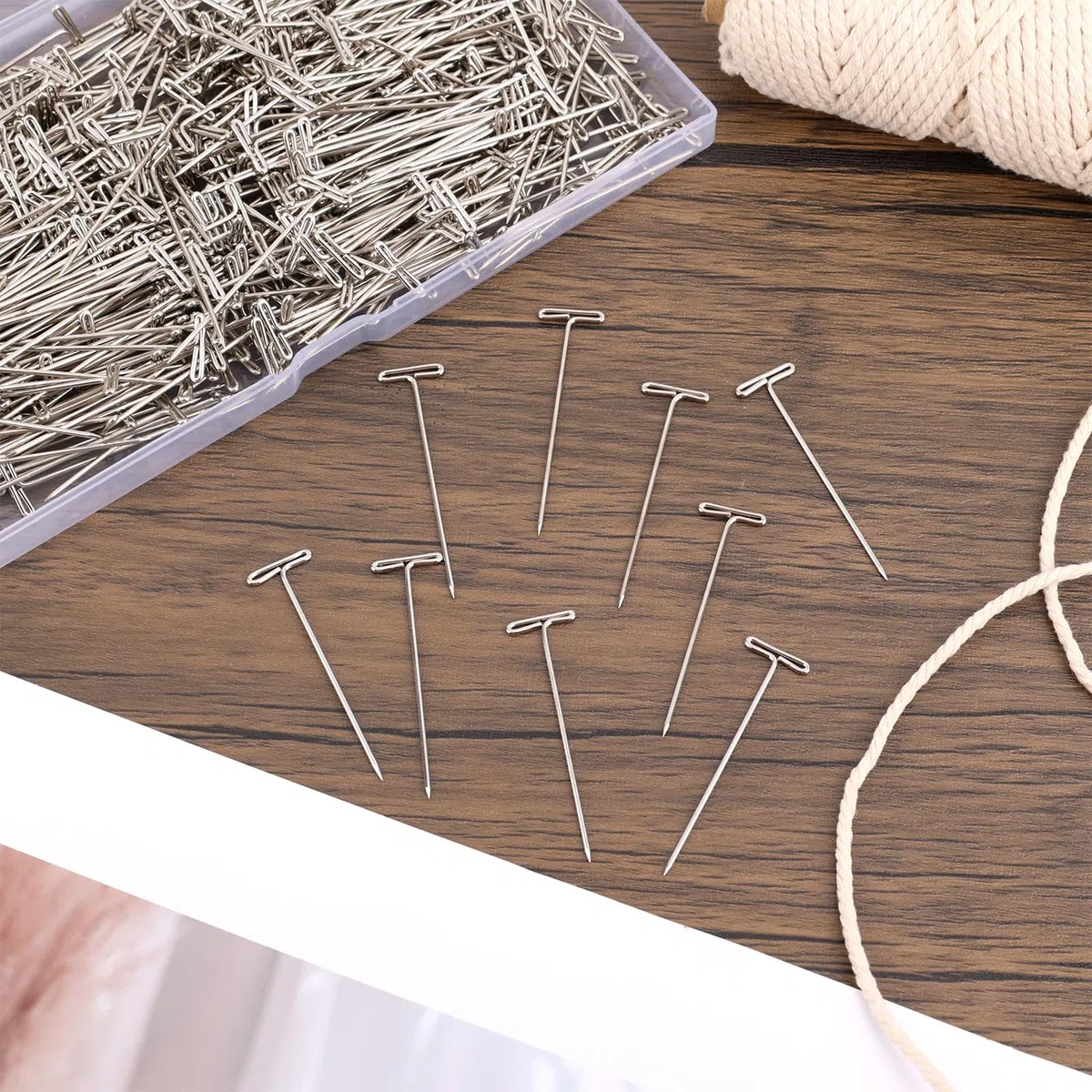 500uds Alfileres para Peluca, 5,1cm Alfileres en T para Joyería y Costura Hacer Pelucas Colgar Cuadros y Manualidades