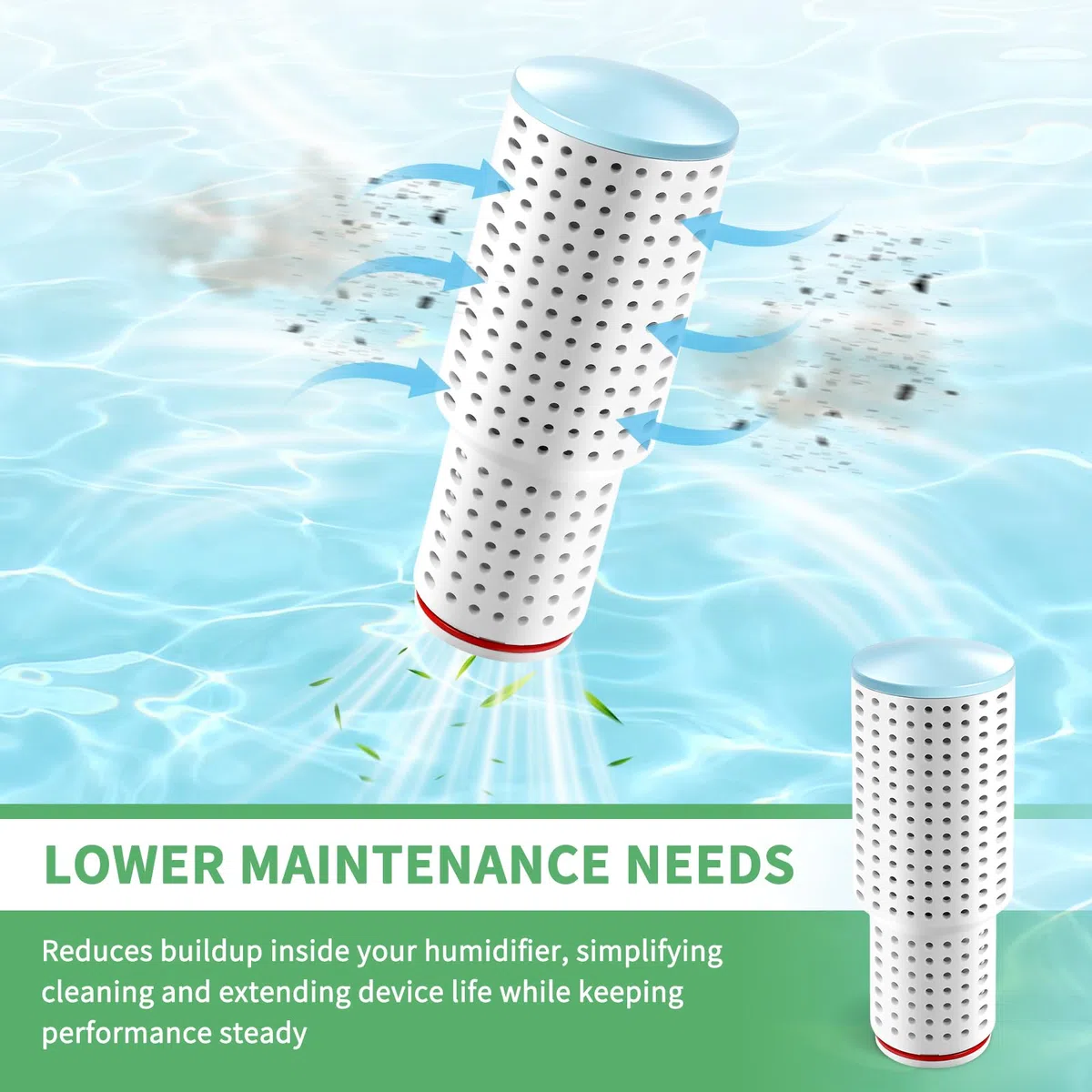 Paquete de 4 cartuchos de desmineralización humidificador para Dreo HM306 HM311 311S HM524 524S HM409S HM420S HM321 HM312, purificación de 3 capas con pellets de iones de plata, filtros 150L