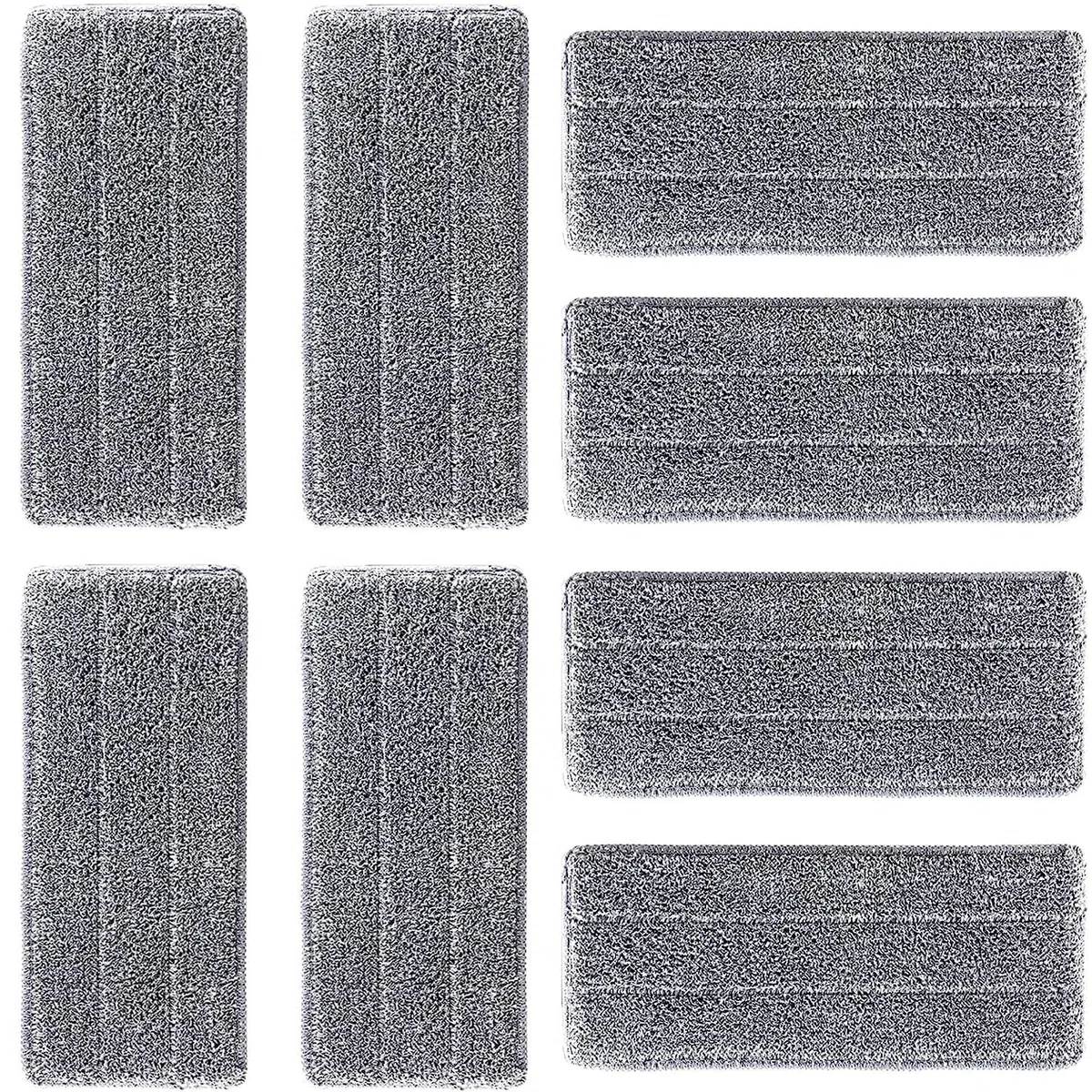 8 Piezas Paño Recambio, Almohadillas De Microfibra para Fregona, Almohadillas De Fregona Reutilizables, para La Mayoría De Las Superficies Planas y Duras(Gris, 33 x 12 Cm)