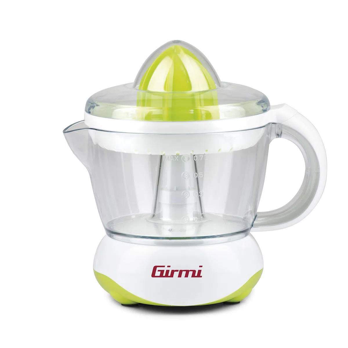 Girmi SR0203 Exprimidor de cítricos, 25W, capacidad 700cc, Doble copa para exprimir, Rejilla filtrante, Blanco/Verde