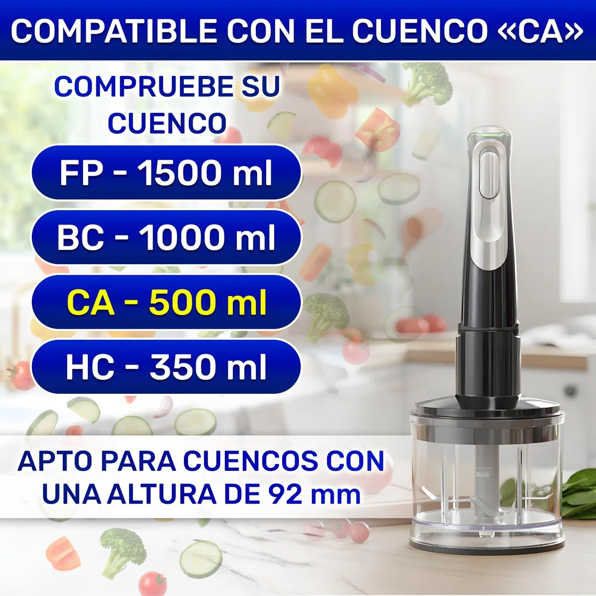 MONTERAL Cuchilla para Batidora con el Código Original 67050141 AS00004185 BR67050141 para Braun Minipimer - Garantía 10 Años