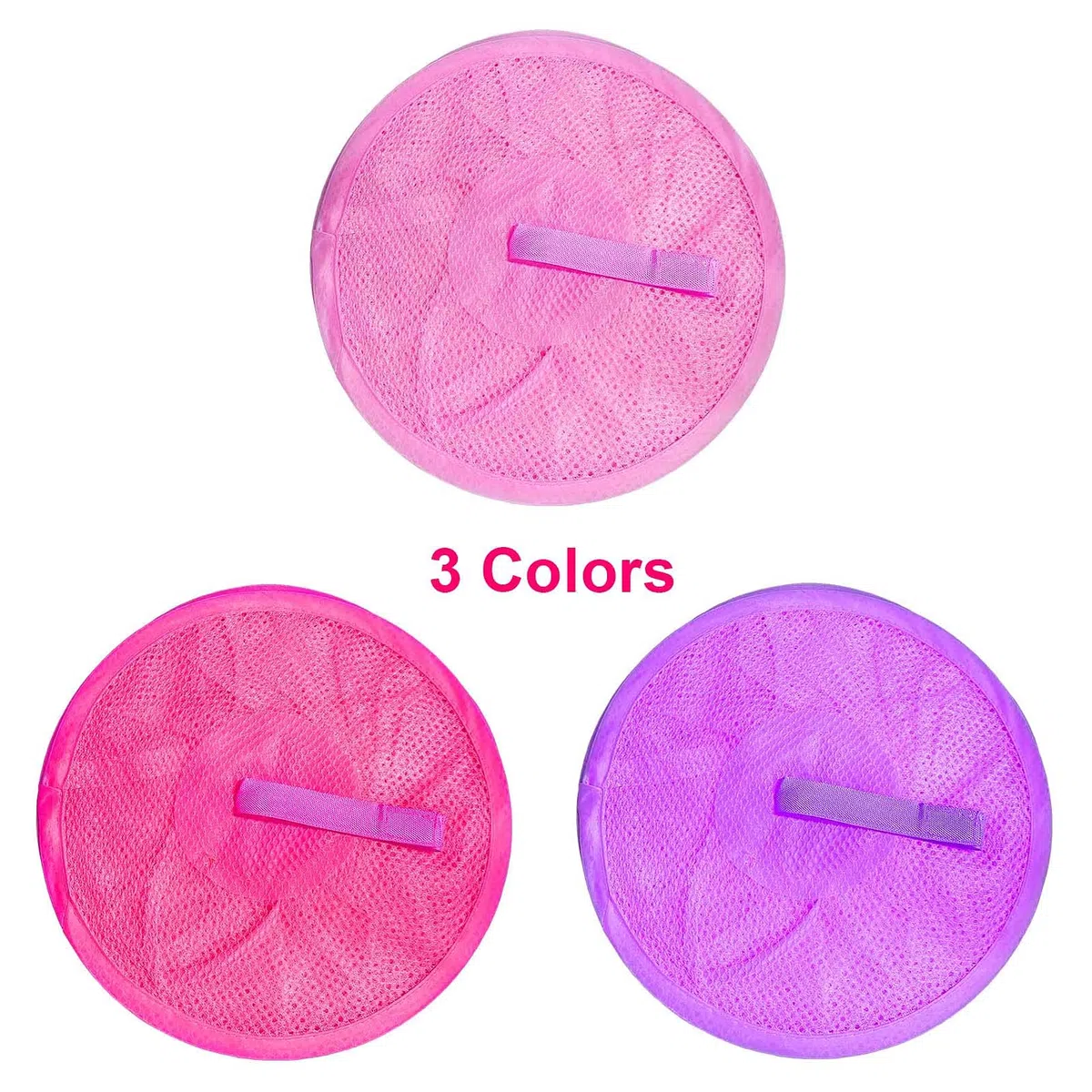 LIVEHITOP 3PC Red de Almacenamiento Colgante, Cesta de Almacenamiento Plegable de 4 Niveles para Ahorrar Espacio para Habitación de Niños, Baño, Balcón (Pink, Rosa, Púrpura)
