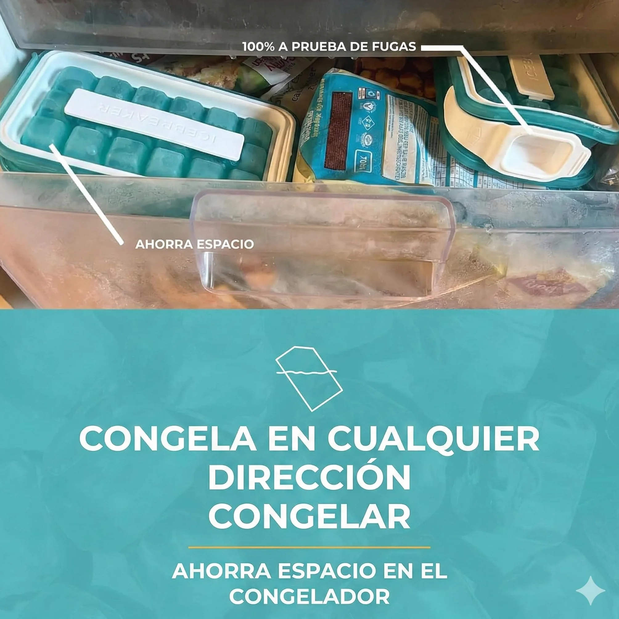 ICEBREAKER POP 2.0 Cubitera Máquina de Hielo 18 Cubitos Recipiente Silicona con Tapa