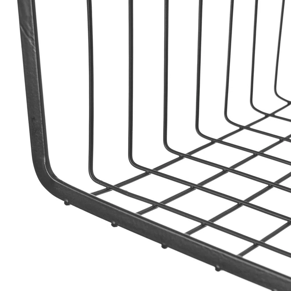 Cesta Colgante de Estante de Metal Negra para Cocina Factory de 40x25x15 cm (Negra)