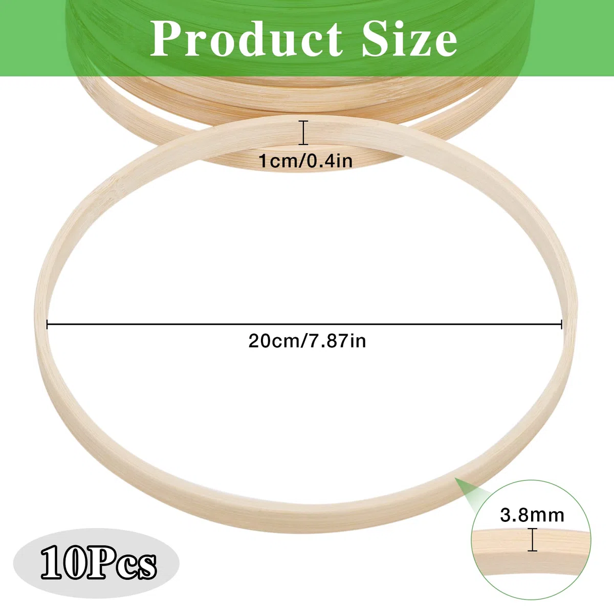 10 Piezas Aros de Madera, 20cm Bambú Aros para Atrapasueños, Aros Atrapasueños Manualidades, Craft Aros Corona de Macramé para Hacer Corona para Decoración de Boda