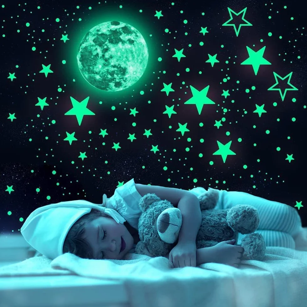 Luminoso Pegatinas de Pared Estrellas Fluorescentes 1119 PCS para Techo Decoración Dormitorio Niños
