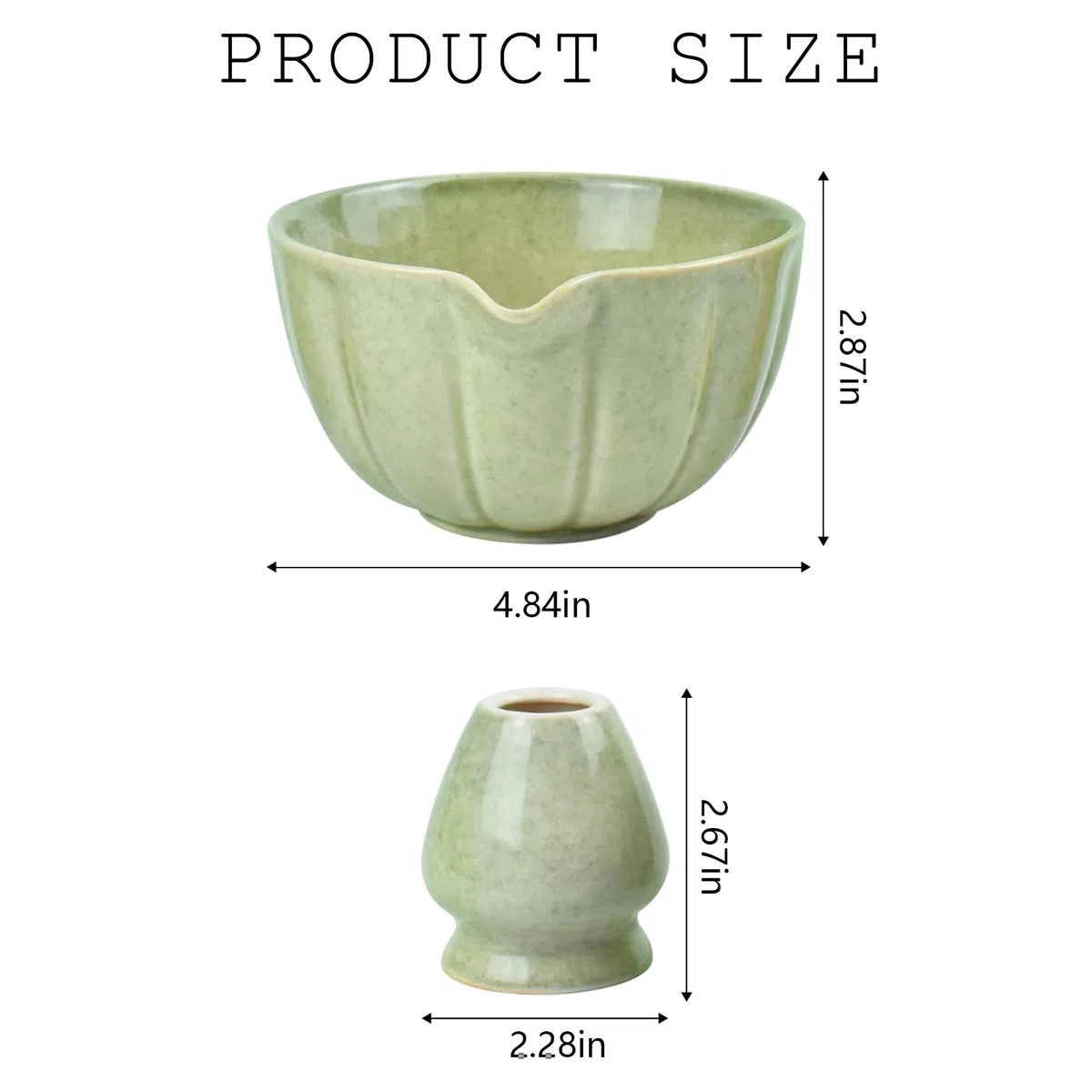 Artcome Juego de cuenco para matcha con boquilla de vertido y soporte para batidor, cuenco de té matcha de cerámica de con práctica boquilla y soporte de batidor de bambú para ceremonia