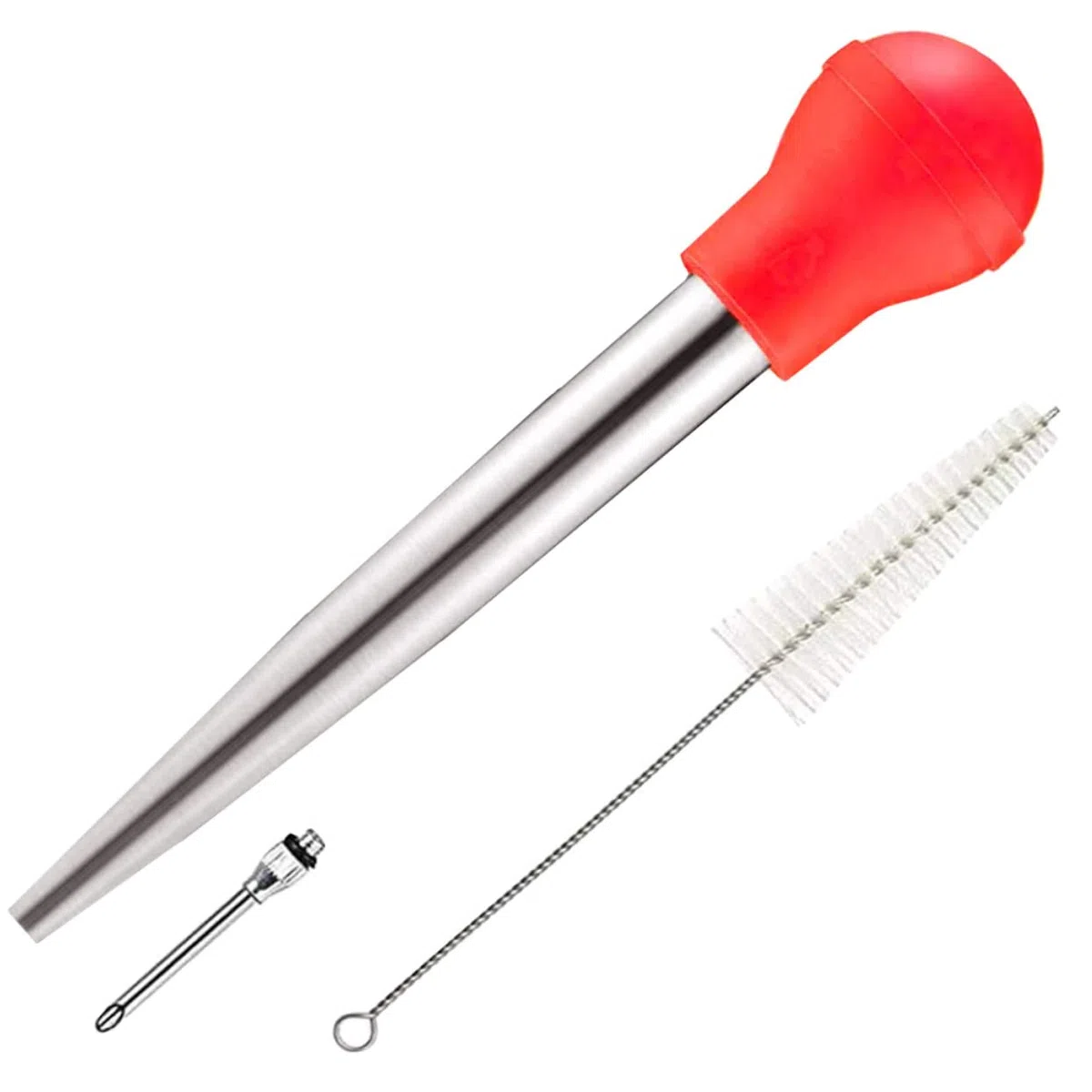 Inyector De Carne para Pavo Inyector De Marinada Y Sabor Jeringuilla De Cocina con Aguja Cepillo Y Pajita Herramienta para Barbacoa Asados Navidad Y Acción De Gracias
