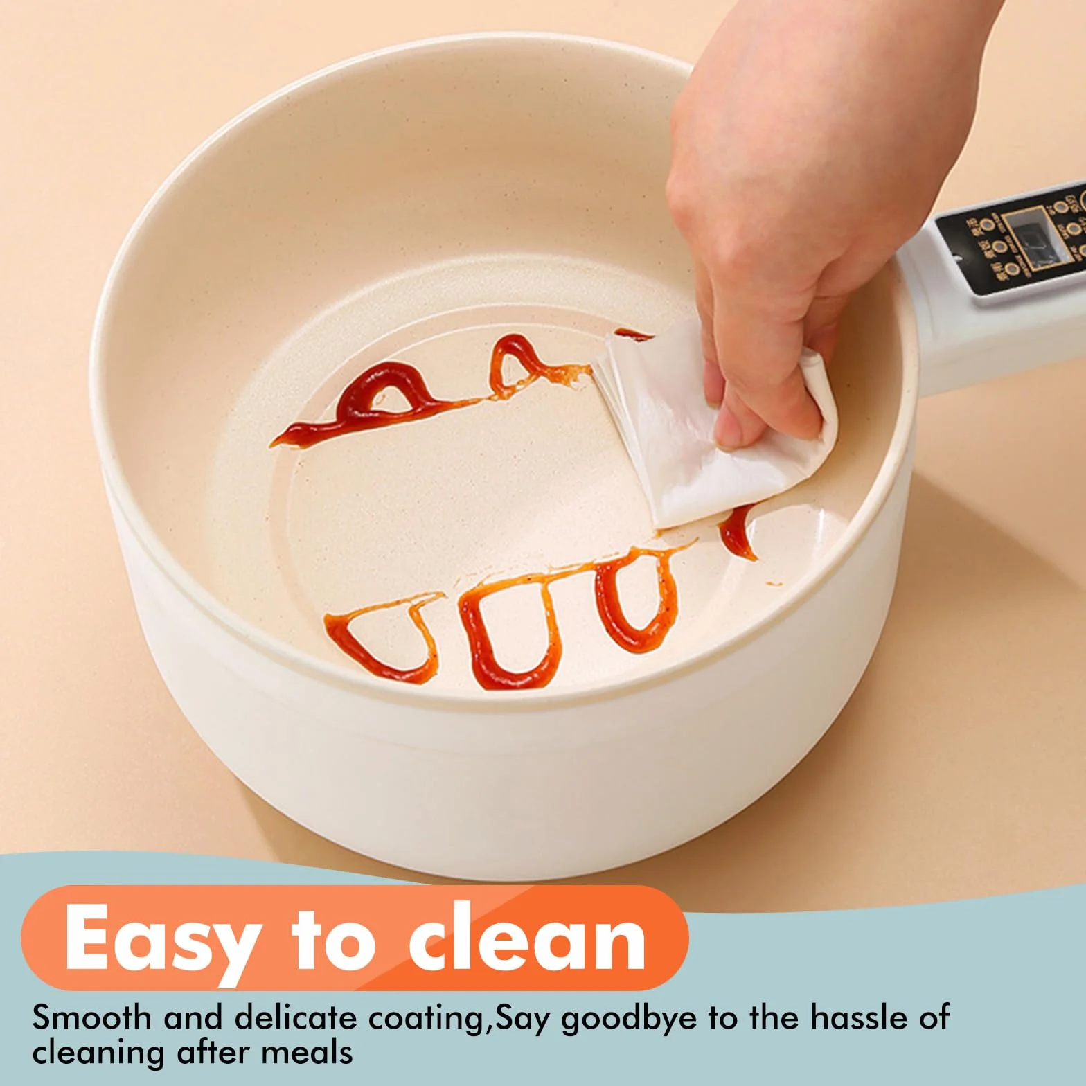 Olla eléctrica Hot Pot con vaporizador, Hot Pot eléctrico 1,6 L, mini multicocina antiadherente, mini sartén eléctrica antiadherente, función de temporizador, cocedor rápido de ramen para casa