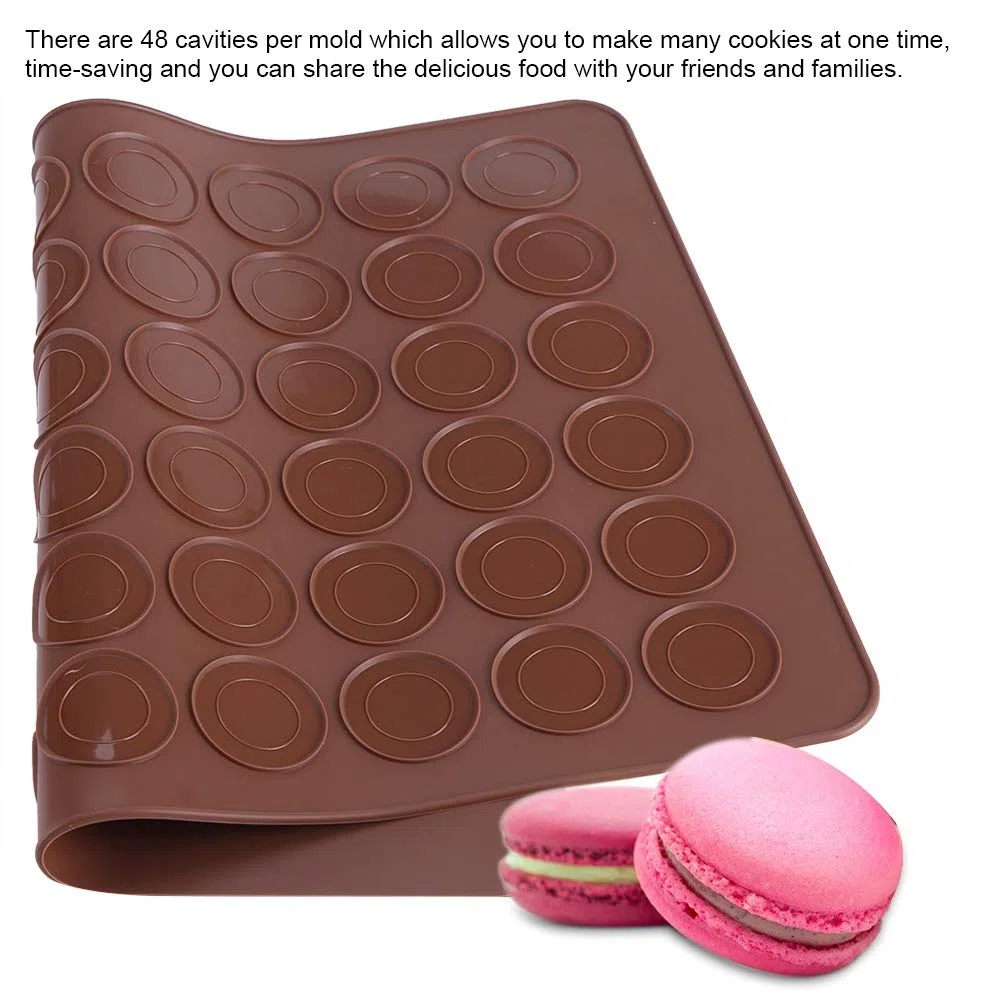 Wakects Molde de Silicona para Macarons, 48 Cavidades Individuales, 39 x 28,5 cm