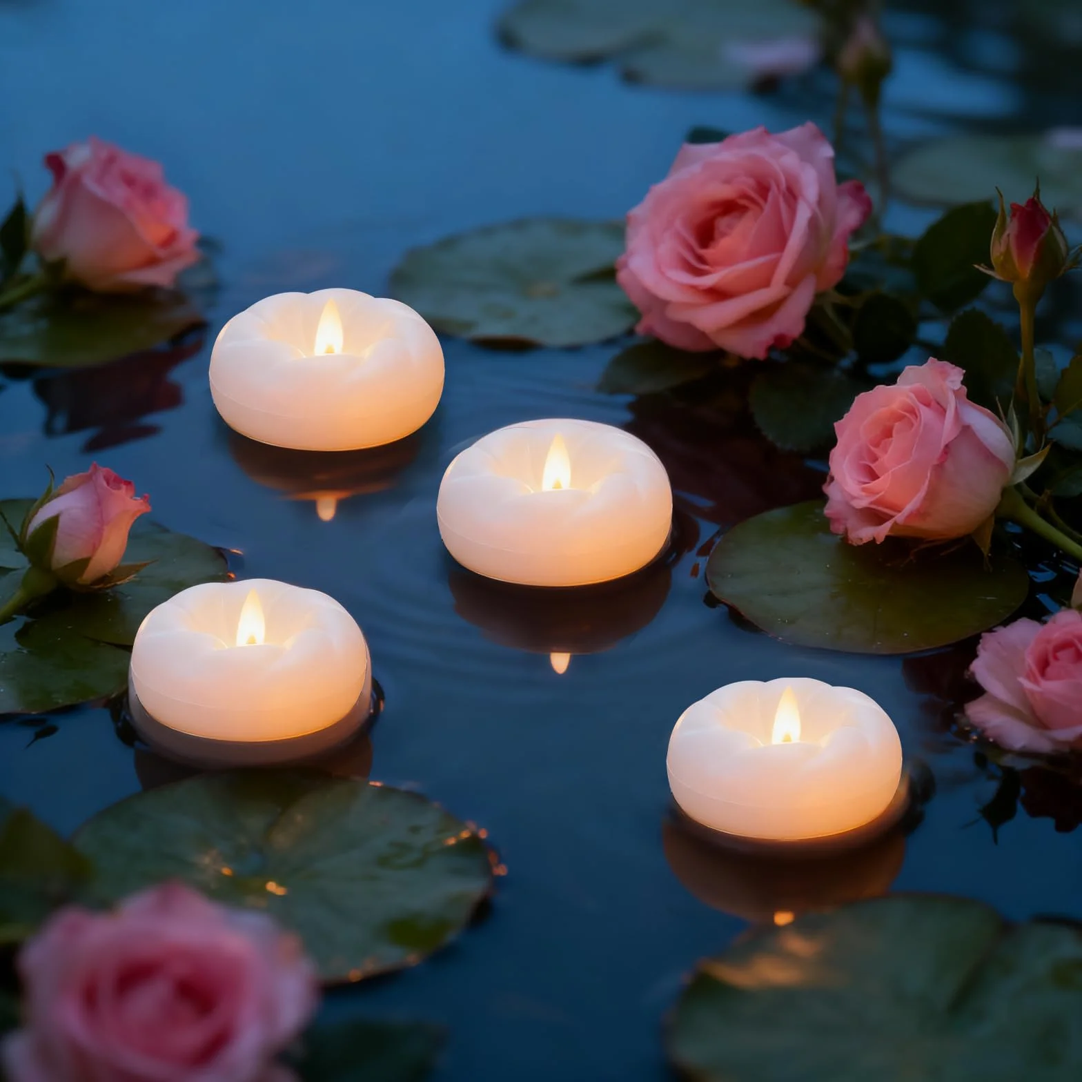 HENGBIRD 6 Velas LED Flotantes, Velas de Té de 5,5 cm, Resistentes al Agua, Funciona con Pilas, sin Llama, para Centro de Boda, Baño, Piscina, Fuente
