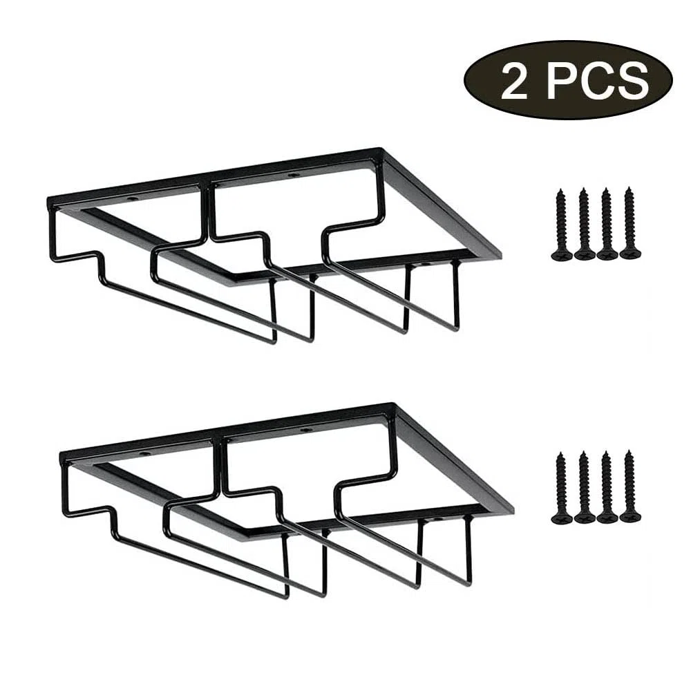 DDGG 2 Piezas Soporte para Copas de Vino de Metal, Estante Colgante para Copas, Soporte para Colgar Copas de Vino, Soporte de Acero para Colgar Copas en la Cocina, para Cocina, Bar o Restaurante