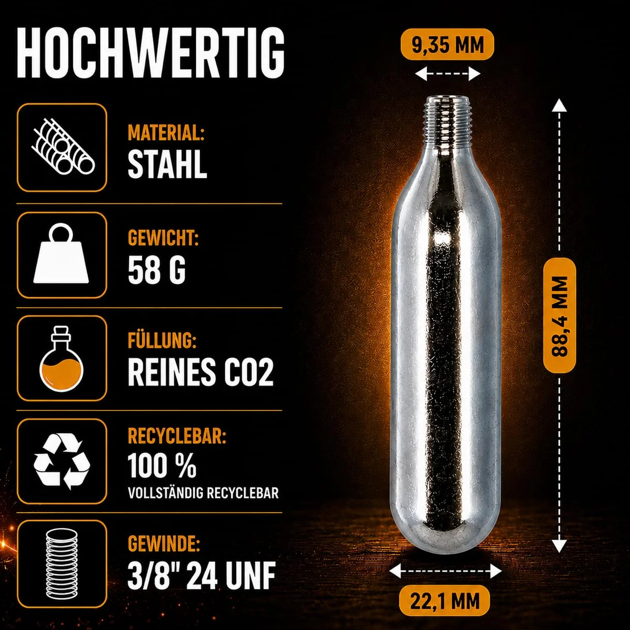 10 cápsulas de cerveza NEMT 16 g de CO2 y Cápsulas para todos los sistemas de cerveza con 16 g de cápsulas de ácido carbónico con rosca