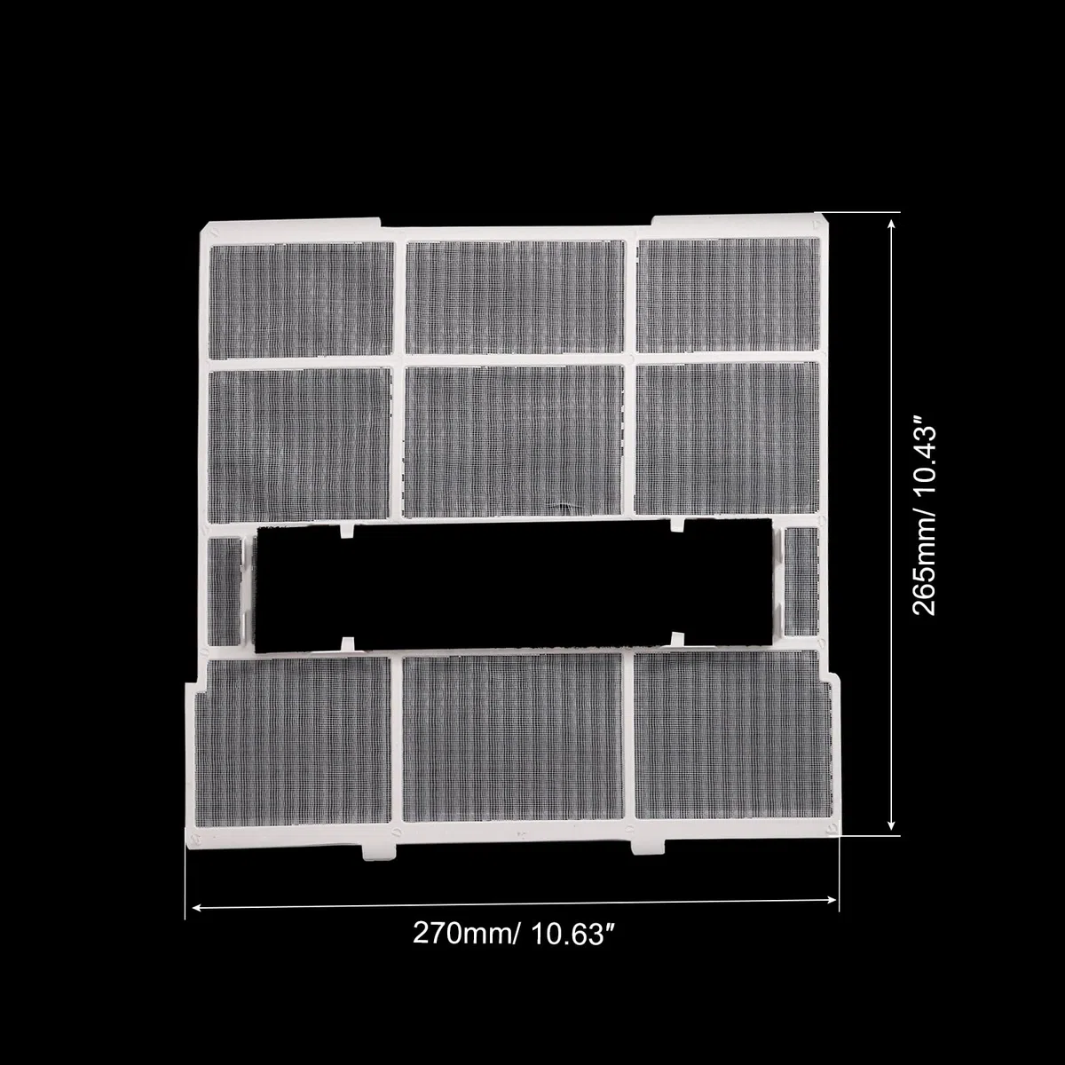 PATIKIL 10.63" x 10.43" x 0.28" Aire Acondicionador Aire Filtro, Plástico Aire Filtrado Pantalla Reemplazo con Aire Filtro Espuma para HVAC, Blanco Negro