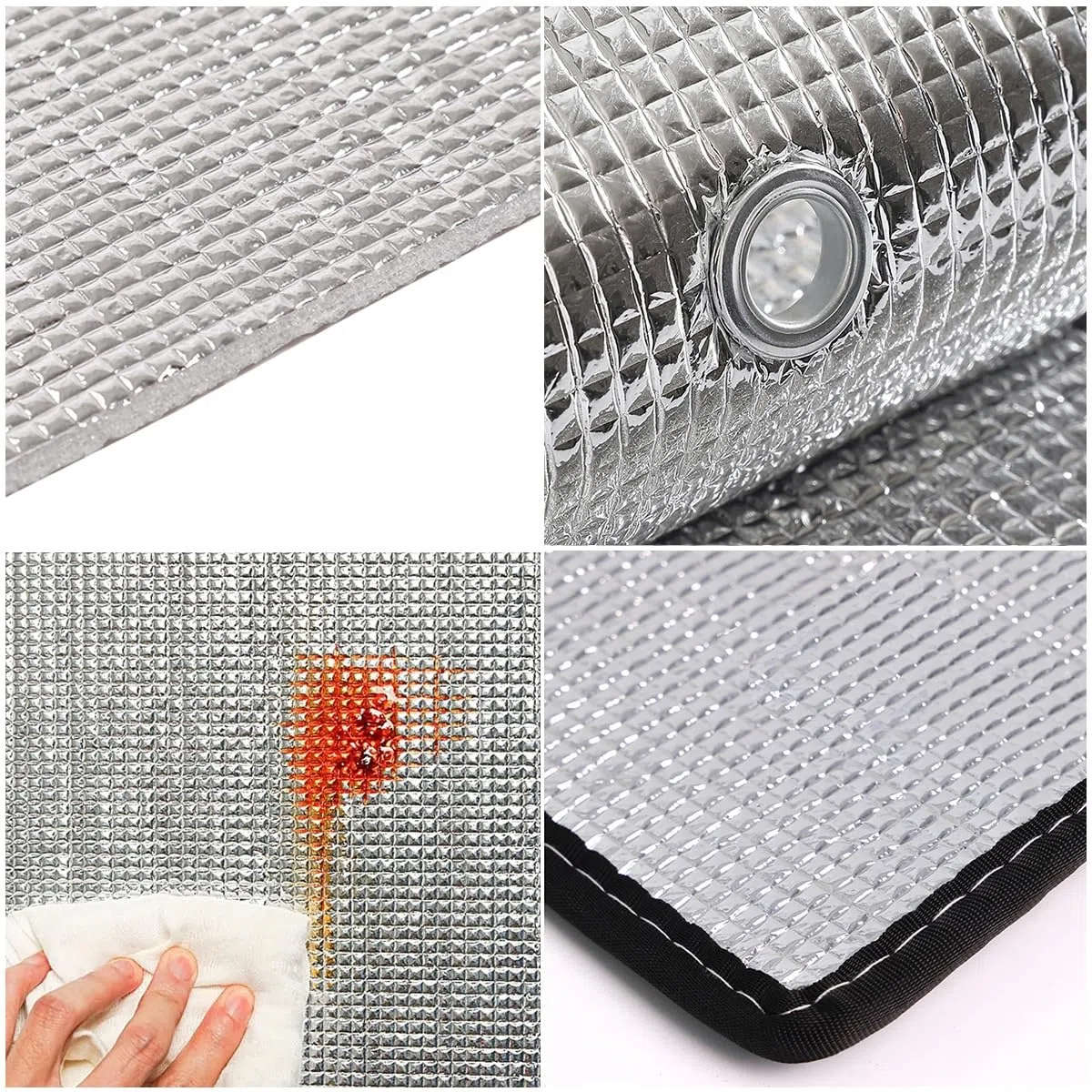 Película for Ventanas con protección Solar, Reflectante y térmica, lámina de Aluminio de 8 mm con Aislamiento térmico, Tinte Opaco Anti-UV y ventosas(80 x 130cm)