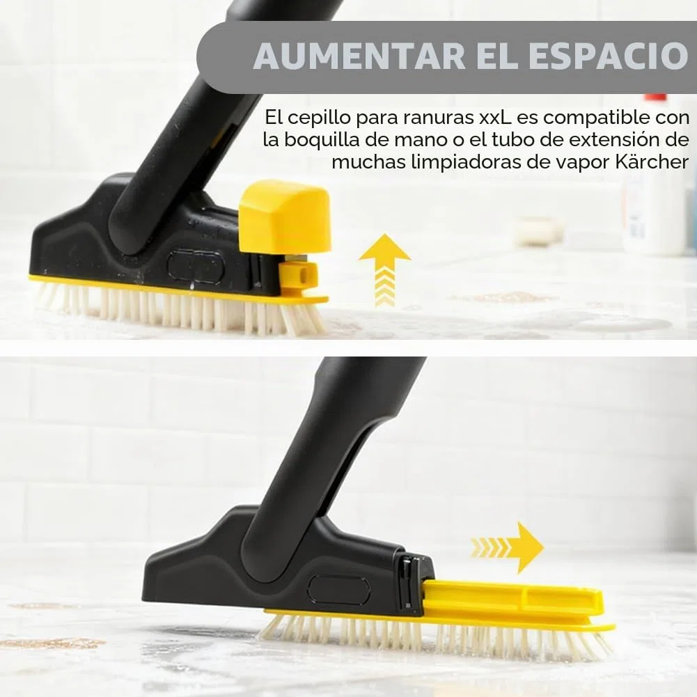 Kärcher XXL - Cepillo para juntas de vapor con articulación flexible y serie de cepillos intercambiables, limpieza higiénica de juntas de cemento, juntas de baldosas, encimeras de cocina y paredes