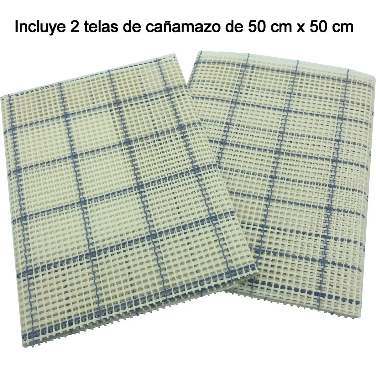 Cañamazo para punto de cruz o medio punto | 2 telas de 50x50 cm | 1,97 puntos/cm - 5 cuentas | cuadrícula impresa | de Delicatela (50x50cm)