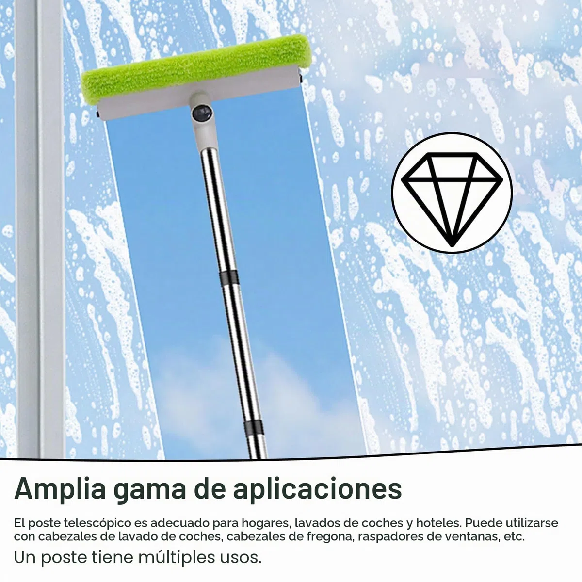 Pertiga Telescopica 1 Juego Acero Inoxidable Palo Telescopico Limpieza, Longitud de Empalme 147 cm, Empalmado Palo Extensible, Soporte de Metal Telescópico para Hogares, Hoteles Escuelas