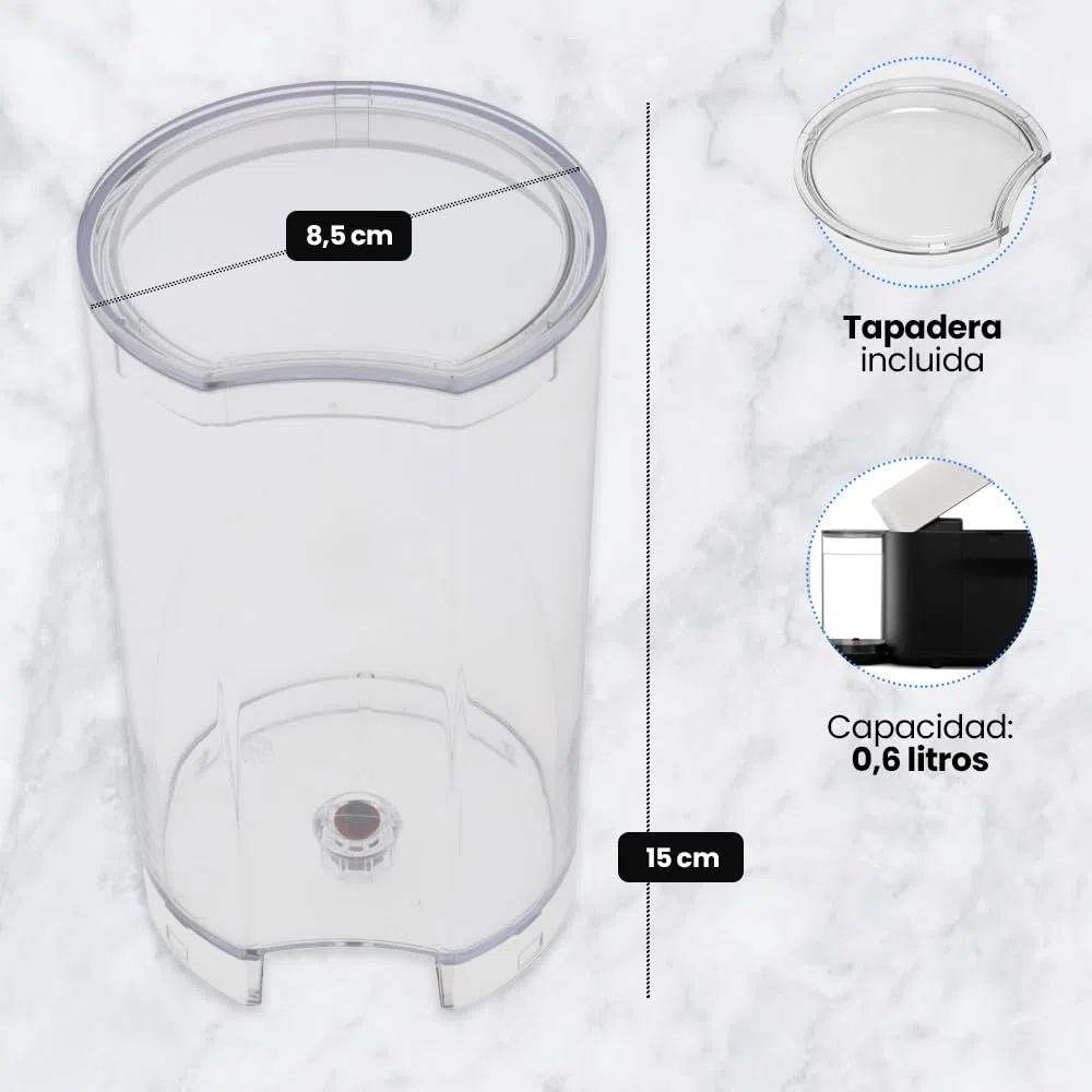 Anakel Home Repuesto Depósito de Agua Completo MS-208975 compatible con Cafetera Vertuo POP XN920110, XN920510, XN920410 | Incluye Tapadera