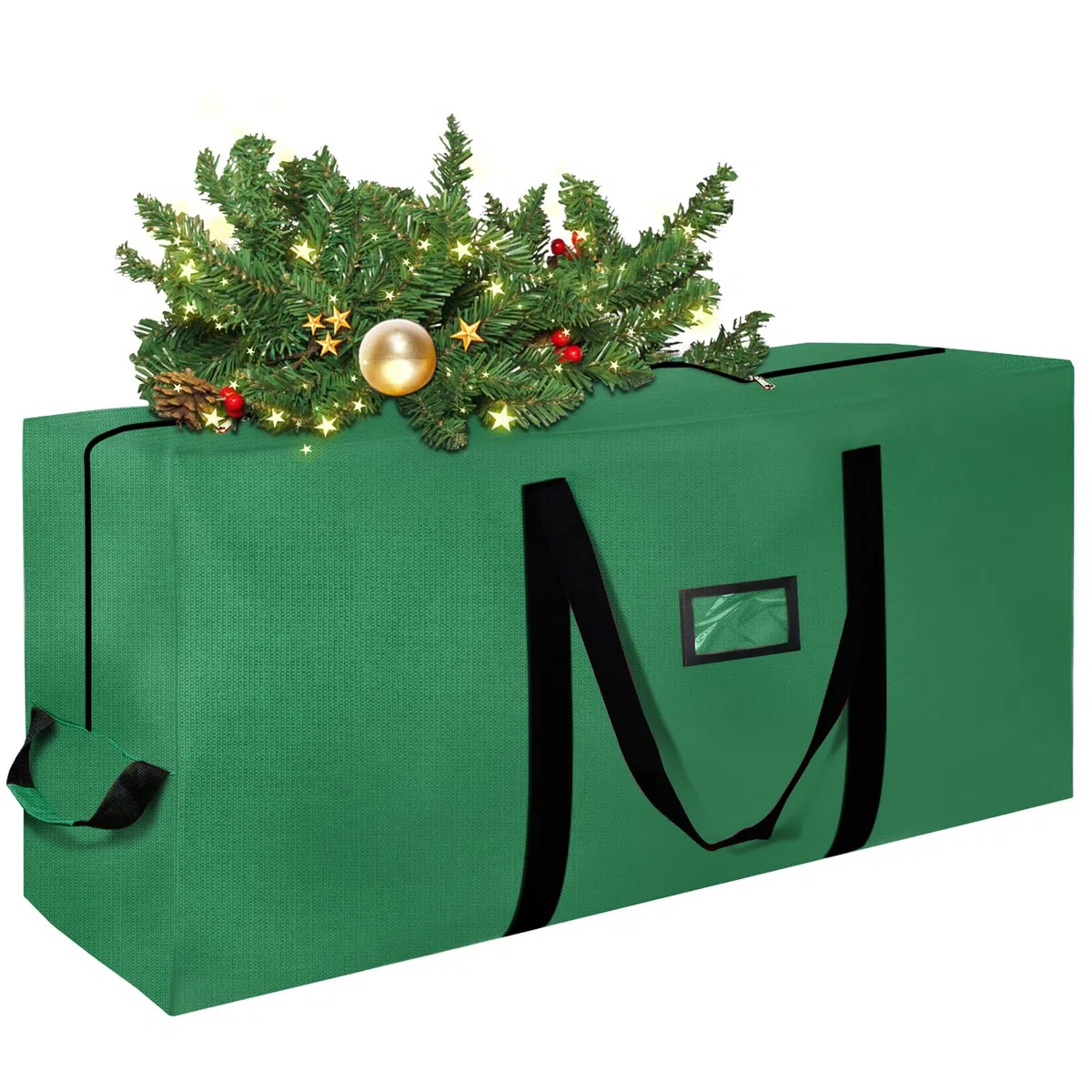 Bolsa Arbol de Navidad, Bolsa para Guardar Arbol de Navidad 150 180 210cm, Funda arbol navidad Guardar, Caja Para guardar de con Asas Reforzadas y Resistentes Impermeable, Verde