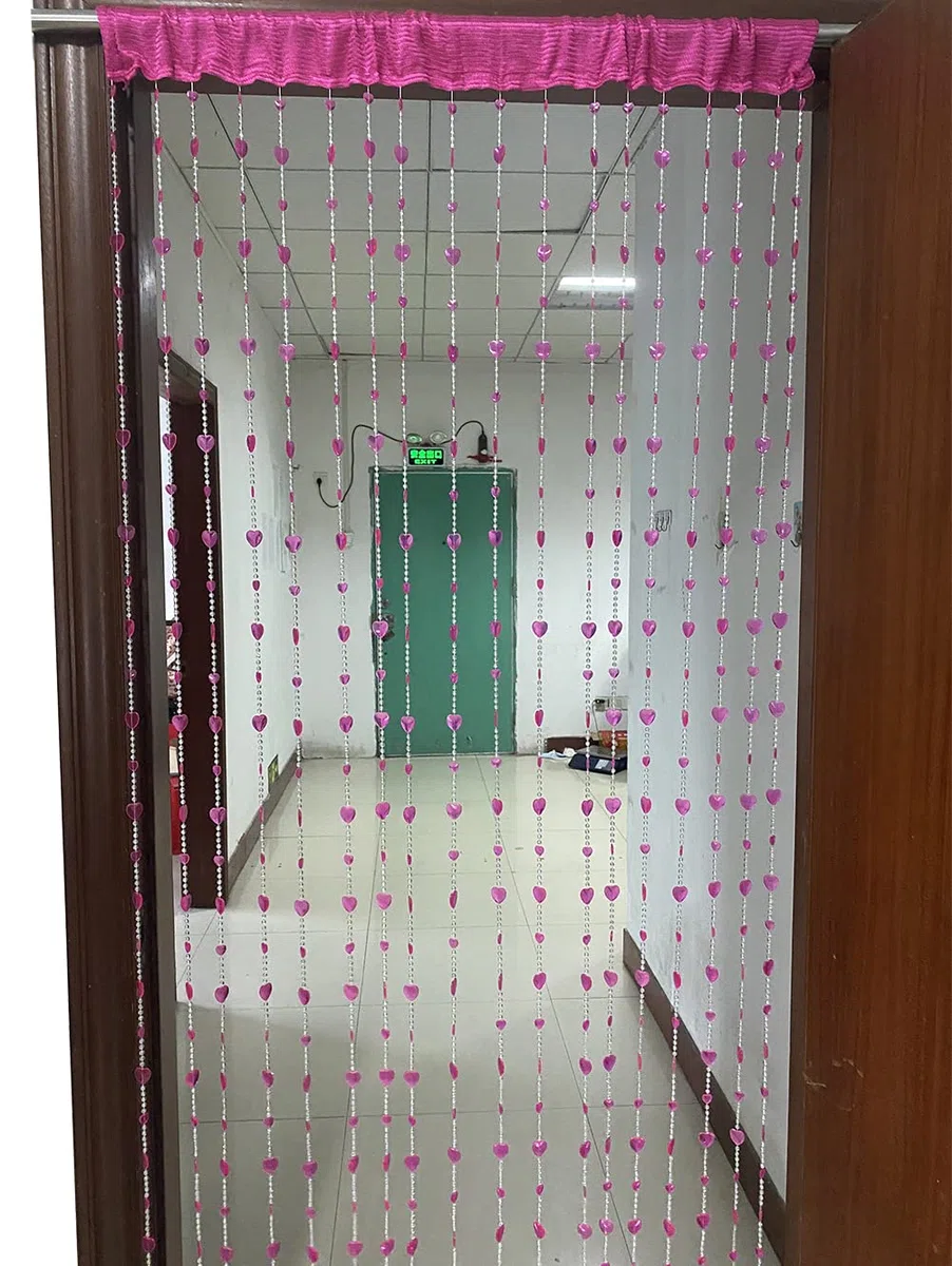 ZiDeTang Cortina de Cuentas acrílicas para Puerta, decoración del hogar, Cortina divisora de habitación (100 cm x 195 cm, corazón Rosa)