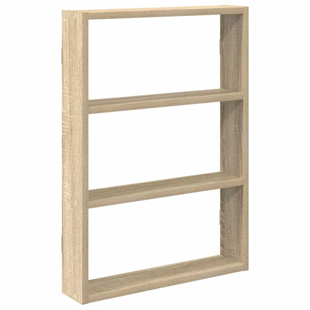 vidaXL Estantería de Pared Madera ingeniería Roble Sonoma 43x9x60 cm, estantería Flotante, estantería montada en la Pared, estantería de Pared