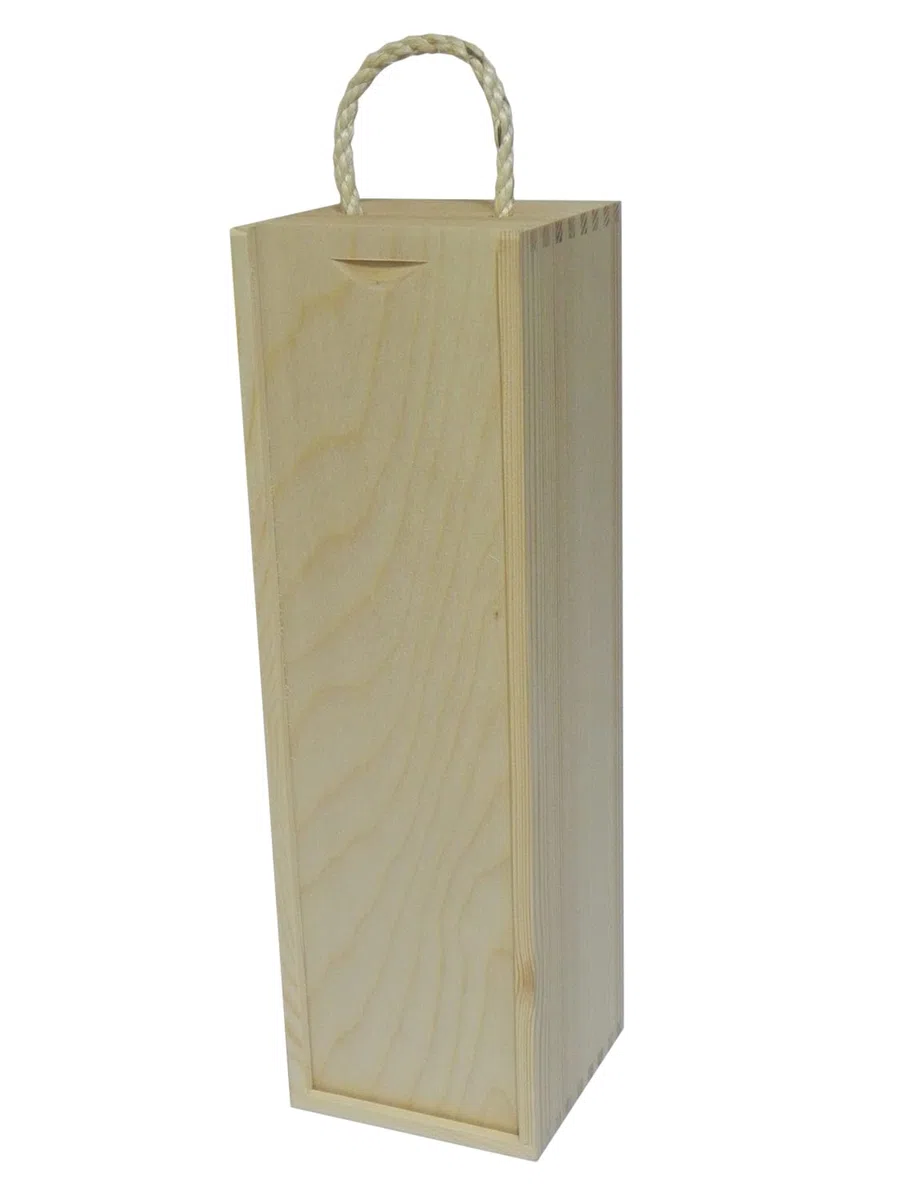 Caja de madera para vino, caja de regalo para botella de decoupage, manualidades, madera de pino