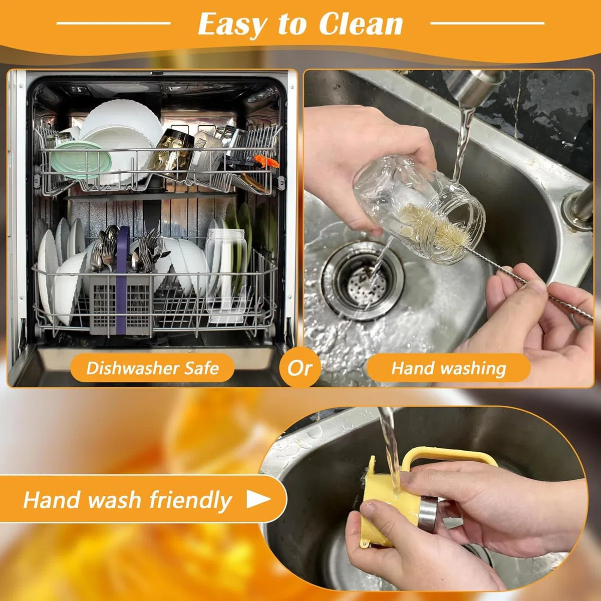 Dispensador de miel de cristal, 350 ml, boquilla antigoteo con mango y base antideslizante, recipiente de cristal multiusos para miel, jarabe, café (apto para lavavajillas), color amarillo