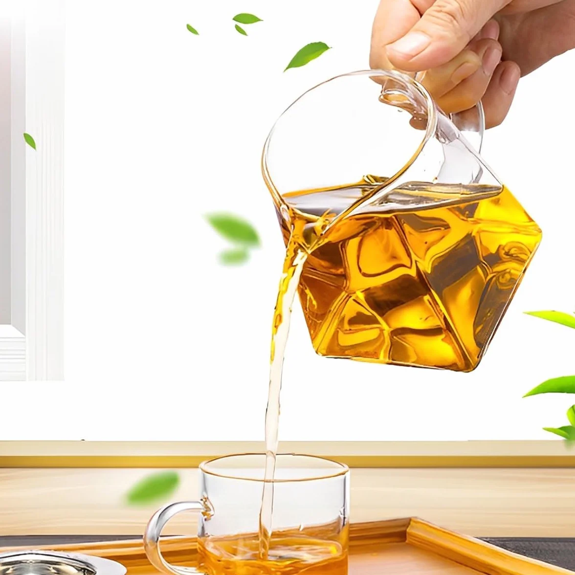 LiRiQi Tetera de vidrio con infusor, 950 ml - Tetera con colador extraíble de acero inoxidable resistente al calor, para té y café