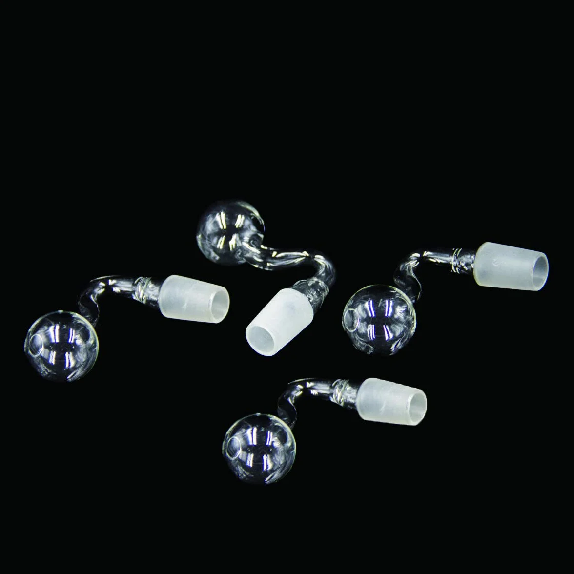 Quemador de Aceite de Vidrio de 14 mm, Pipas de Agua, Grueso Transparente para Plataformas petroleras, Cuencos Grandes Gruesos para Fumar (4 Piezas)