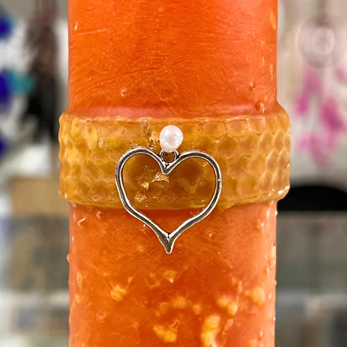 Velón de Oxum para Endulzar y Atraer a la Persona Amada | Conseguir Pareja | Endulzamiento y Atracción del Amor | Con Instrucciones, Oración y Amuleto de Corazón.