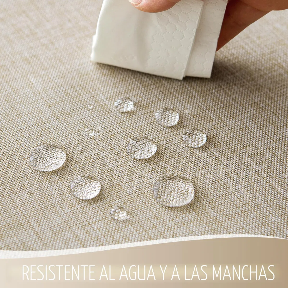 Softalker Manteles Beige Antimanchas Redondo 160 cm de diámetro Mantel de Falso Lino Mantel Exterior Repelente al Agua Protege la Mesa para Comedor,Cocina,cumpleaños,Festivos,Picnic,Fiestas,1 Pieza