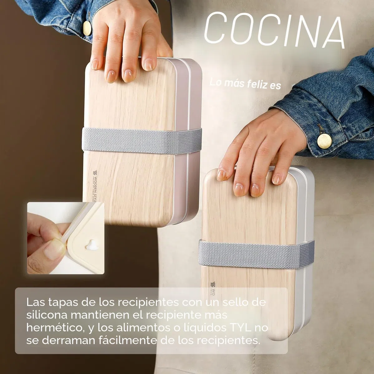 Binoster Fiambrera bento box original Lunch Box Lunchbox Caja de Almuerzo contenedor Bundle Divider Estilo japonés a con acero inoxidable Utensilios cuchara y tenedor (Rosado)