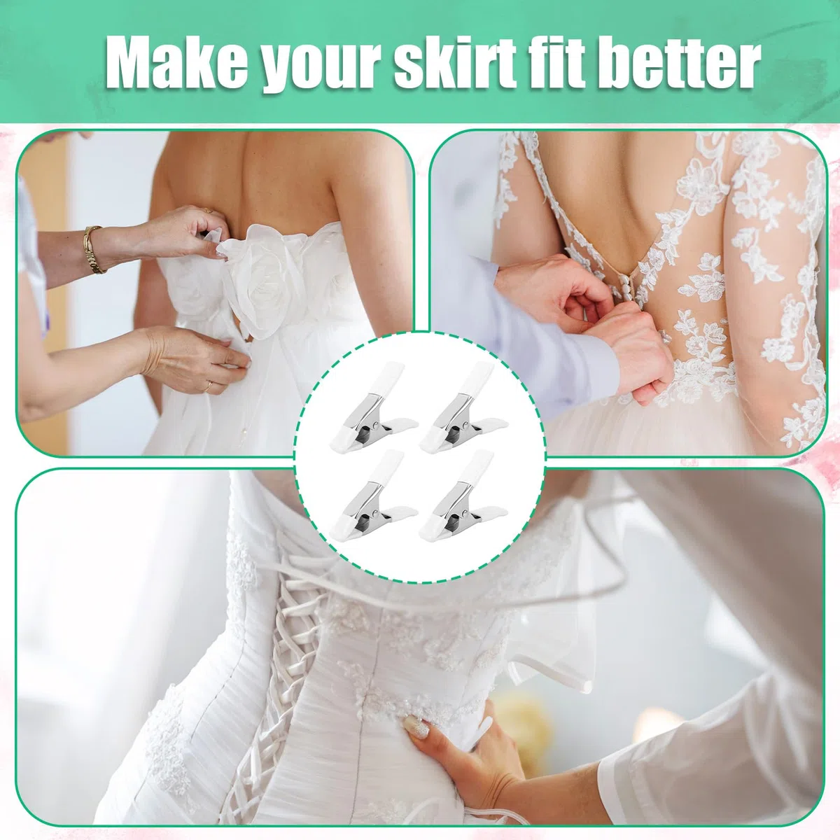 4uds Pinzas para Vestidos de 10,6cm, Ideales para Vestidos Novia Costureras Maniquíes Diseñadores de Moda y Fotógrafos