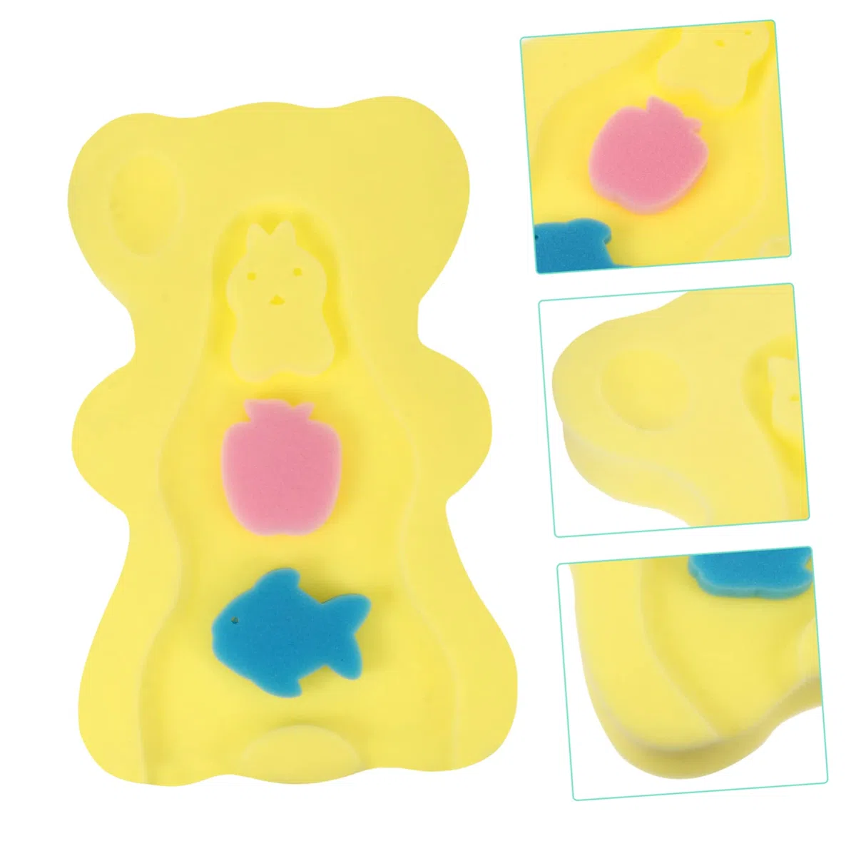 UPKOCH Almohadilla Bañera Bebe de Esponja Antideslizante Secado Rápido para Baño Infantil Forma de Oso, Adecuado Hora del Baño