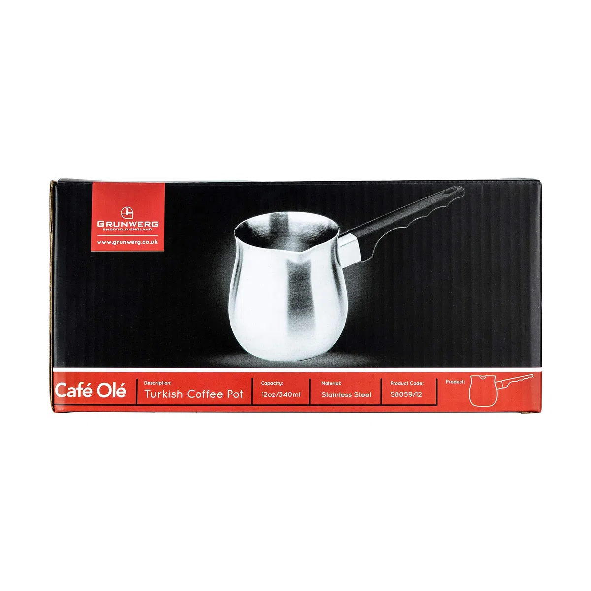 Café Olé Cafetera turca de acero inoxidable, 1,7 kg, color plateado 680ml, 24oz