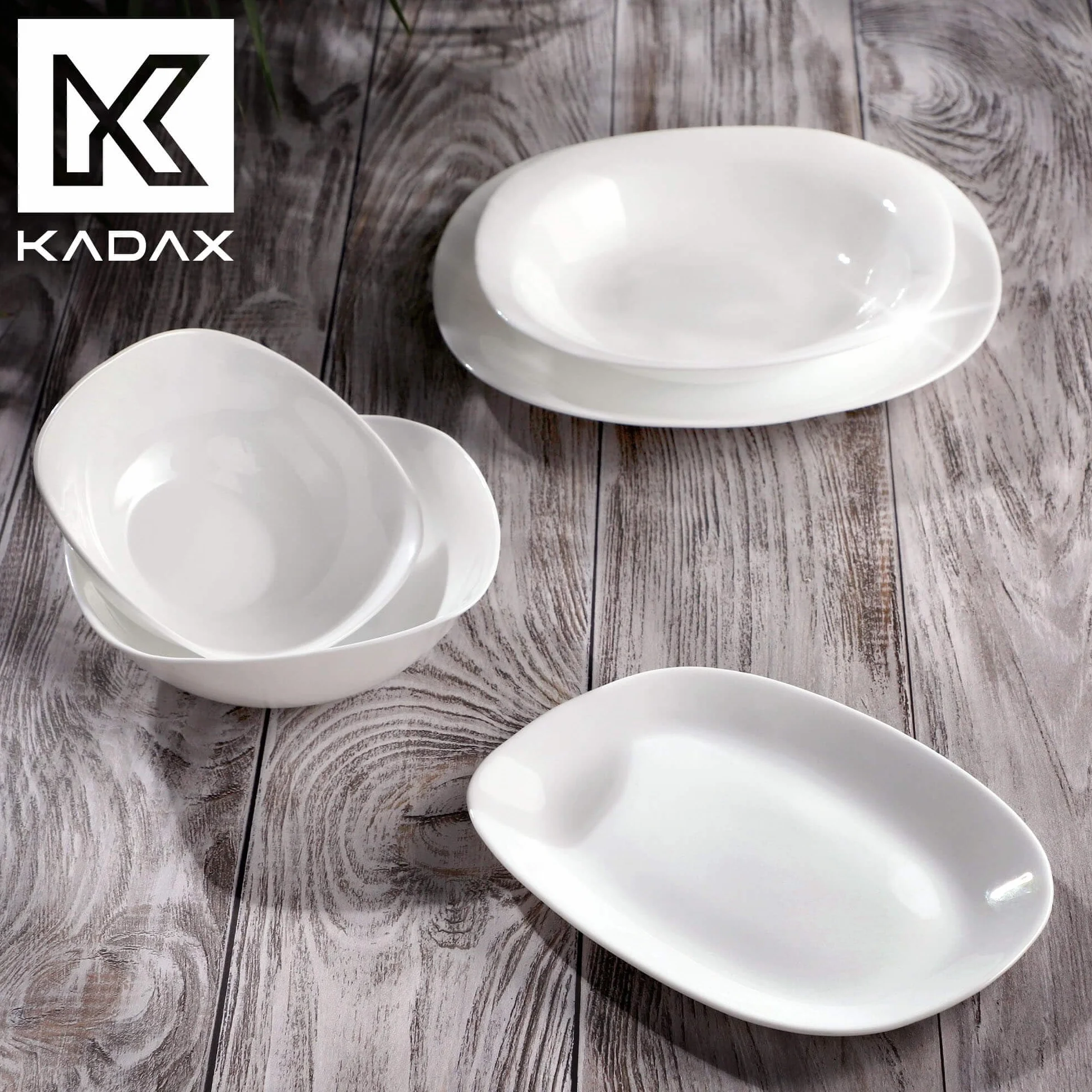 KADAX Plato sopero, cuenco de sopa de vidrio templado, plato de pasta apto para lavavajillas, cuenco de ensalada blanco, plato hondo para sopas, pasta, ensalada (blanco, 23 cm, 3 unidades)