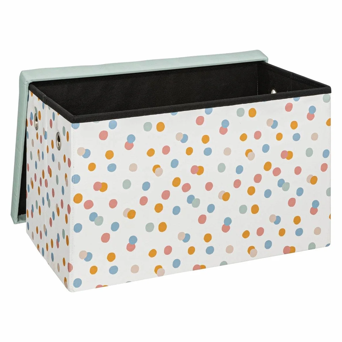 Puf plegable de almacenamiento Enio azul 57x36cm