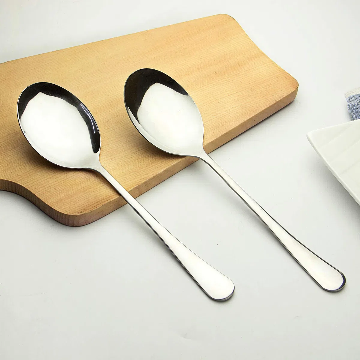 AOOSY Juego de cucharas de Servir 6 PCS Cucharas de Acero Inoxidable Cenas de Cena 10 Pulgadas Buffet Banquete Cubiertos Cocina Restaurante Fundamentos Cuchillo de Plata para Servir Utensilios