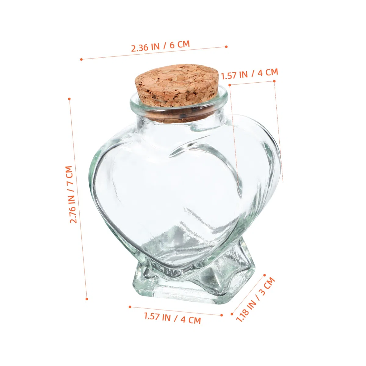 Yardenfun Envases de Vidrio DIY 50 Ml Corcho en Forma de Corazón, 2 Frascos para Mensajes y Recuerdos Obsequios