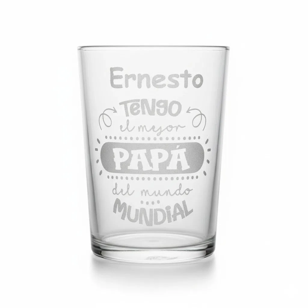 regalo grabado - Vaso personalizado, Grabado Textos, Dibujo, o Ambos | Vaso de Cristal | Capacidad 500 ml | apto Lavavajillas y Congelador | Grabado Imborrable