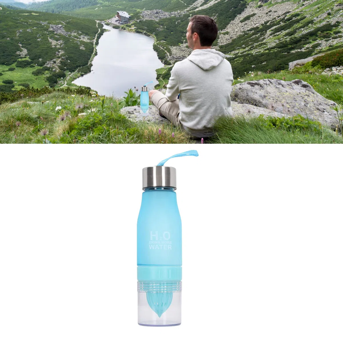 TOPINCN Botella de Agua de Frutas, Exprimidor de Frutas a Prueba de Fugas, Botella con Infusor, 650 Ml, PC Seguro, Portátil, de Moda para Entusiastas de los Deportes para Actividades Al Aire Libre