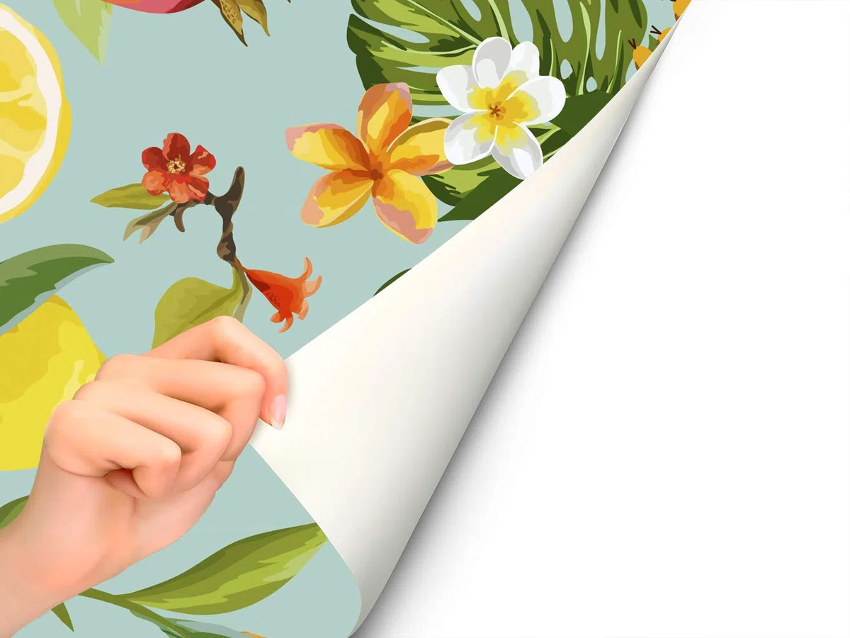 Oedim Vinilo Frigorífico Flores y Frutas 185x60cm | Adhesivo Resistente | Pegatinas de Nevera Económicas y Elegantes | Vinilo Nevera