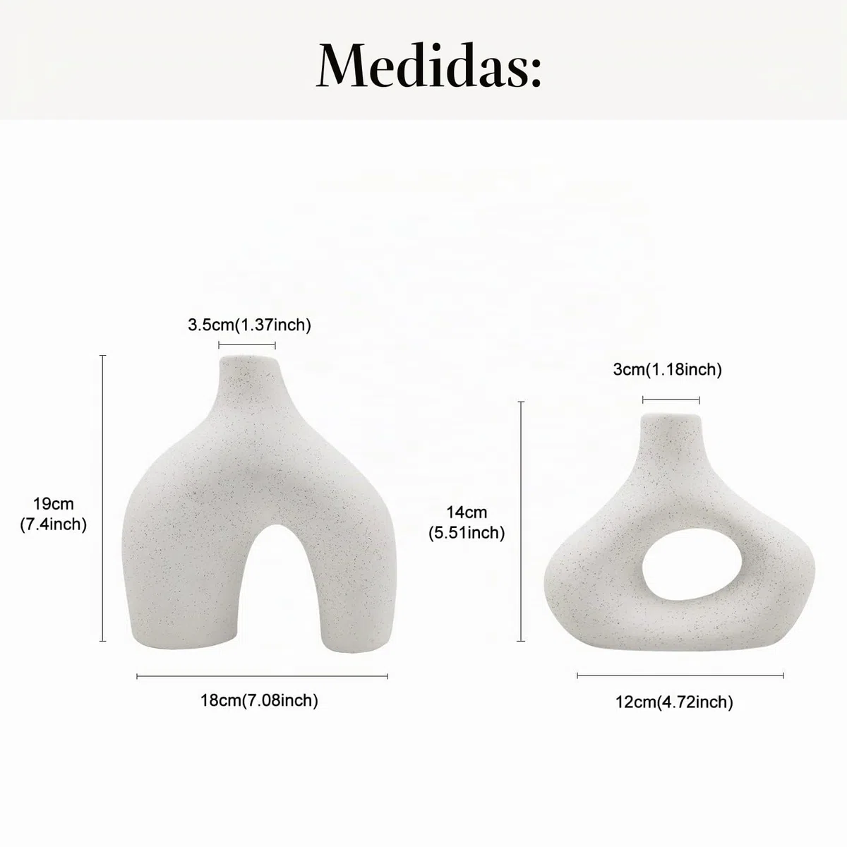 CEMABT Blanco Jarrón de Cerámica Juego de 2 Doble Montaña Jarrones para Boho Moderno Nórdico Minimalismo Estilo Decoración -jarrones para Sala de Estar, Boda, Mesa de Cena