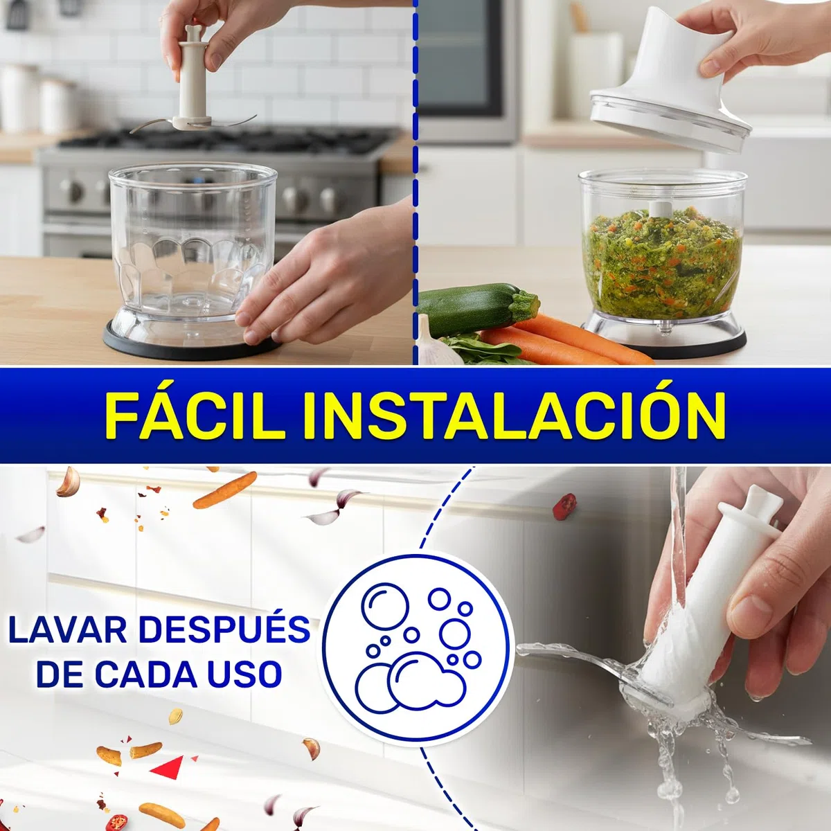 MONTERAL Cuchilla para Batidora con el Código Original 67050141 AS00004185 BR67050141 para Braun Minipimer - Garantía 10 Años