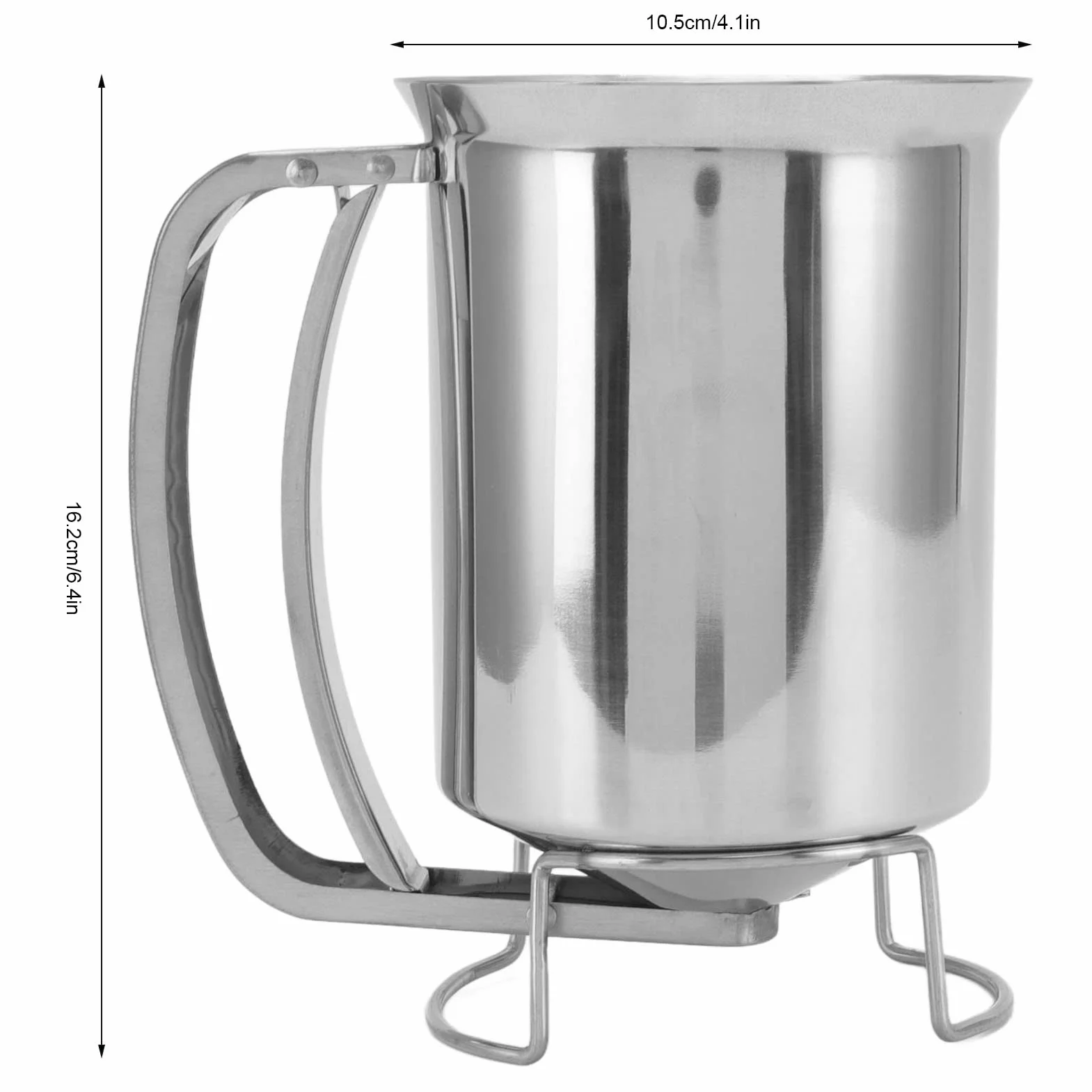 Tissting Dispensador 850ml para Panqueques,3.5 Tazas Dispensador de Masa de Acero Inoxidable con Mango para Apretar para Gofres，Pastel,Galletas, Taza para Crema Speratator para Hornear
