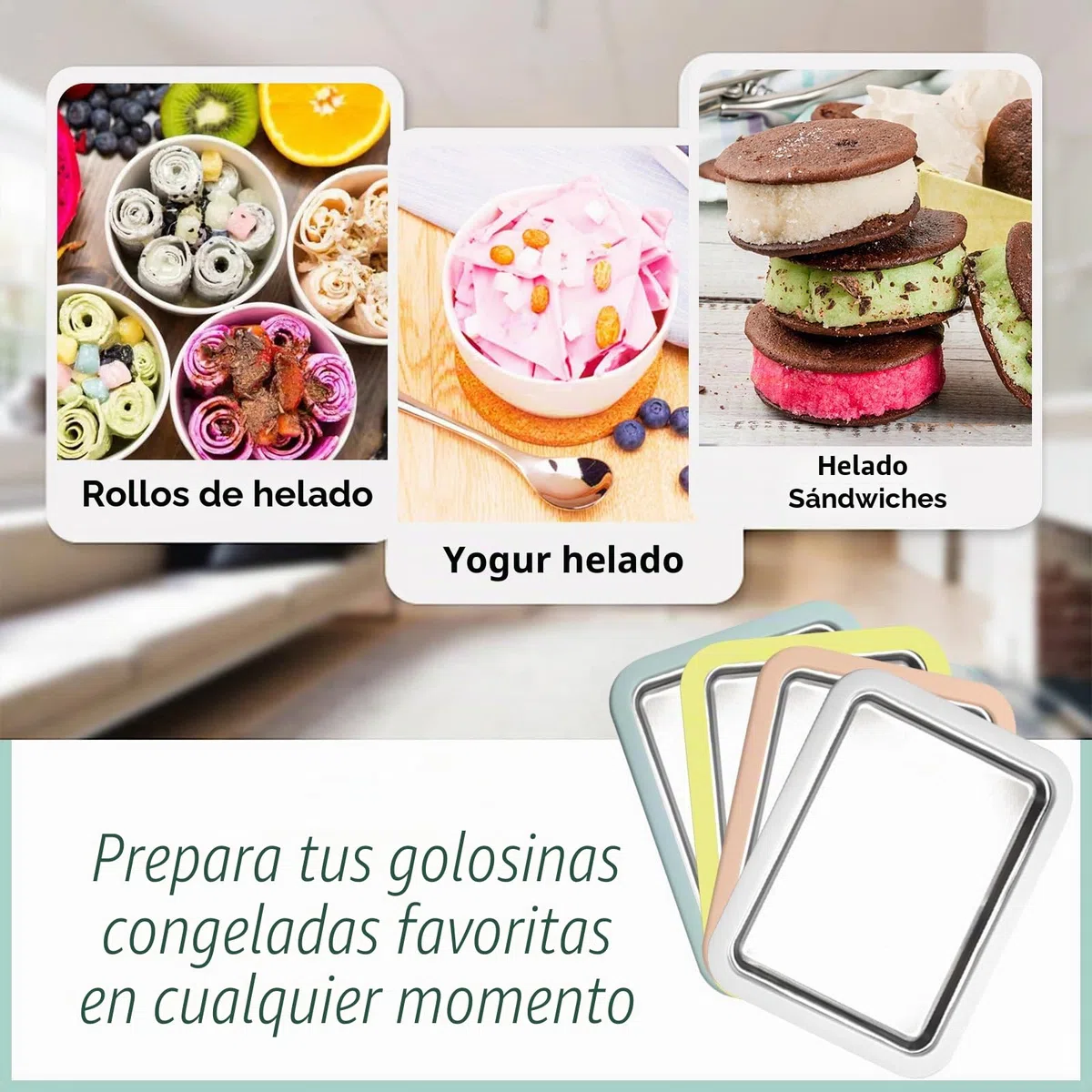 Heladeras Hacer Helado con 2 Espátulas, Maquina de Helados, Ice Cream Maker para Sorbete Yogurt congelado Gelato (blanco, Una talla)