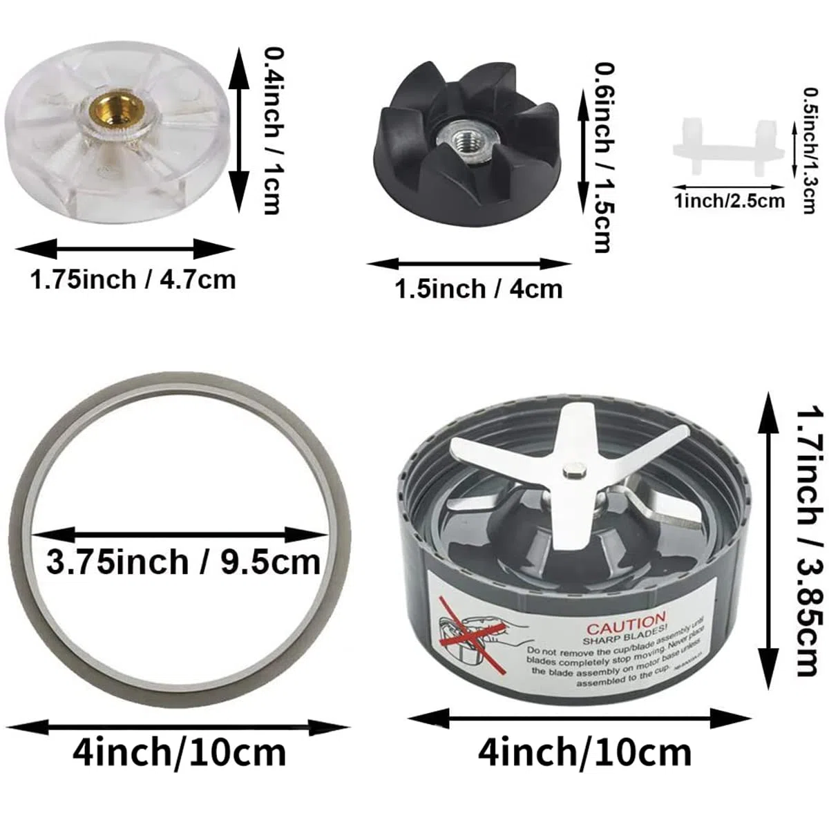 WANGCL - Cuchilla de extractor de repuesto para accesorios Nutribullet NUTRI 600W 900W con juntas de goma de silicona, sello de anillo O, rueda de transmisión y almohadilla anti-vibración