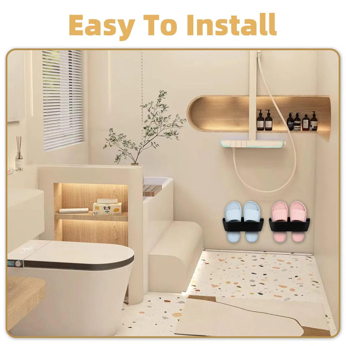 Zapatero de pared para autocaravana, montaje en pared y organización de entrada independiente para casa/RV/autocaravana - Zapatero moderno y delgado con adhesivo y tornillos (Black)